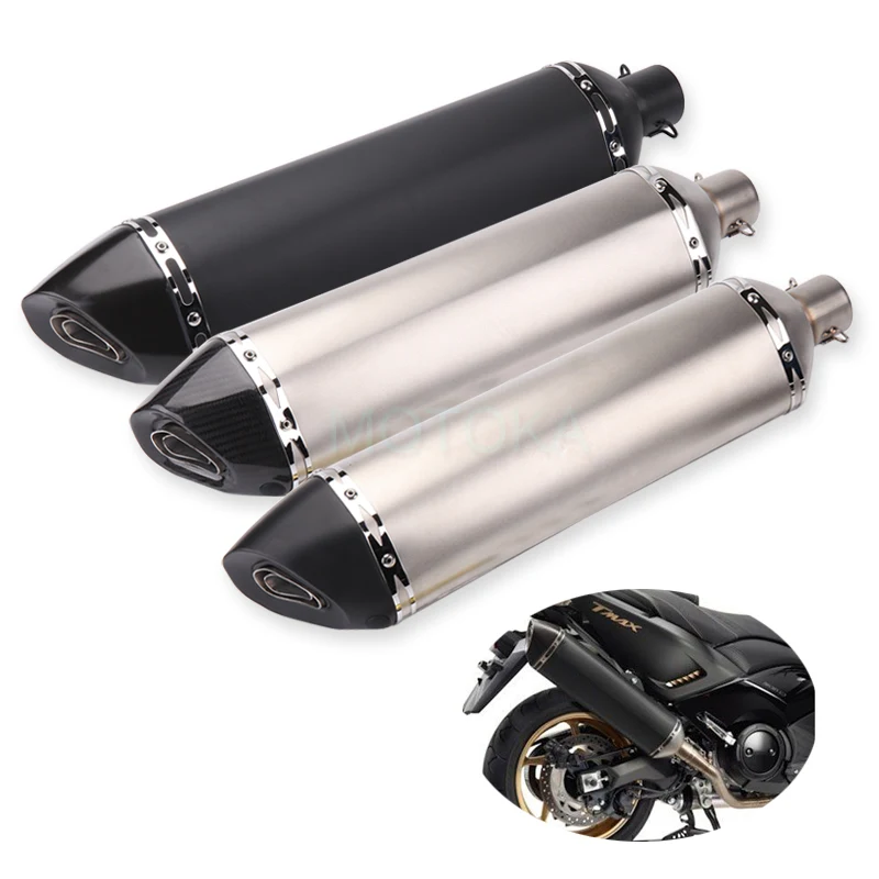 

51mm Universal Motorcycle Modified Slip On Exhaust Pipe Tmax 530 500 Z900 Z1000 MT07 MT09 Scooter Silencer Moto 570mm Muffler