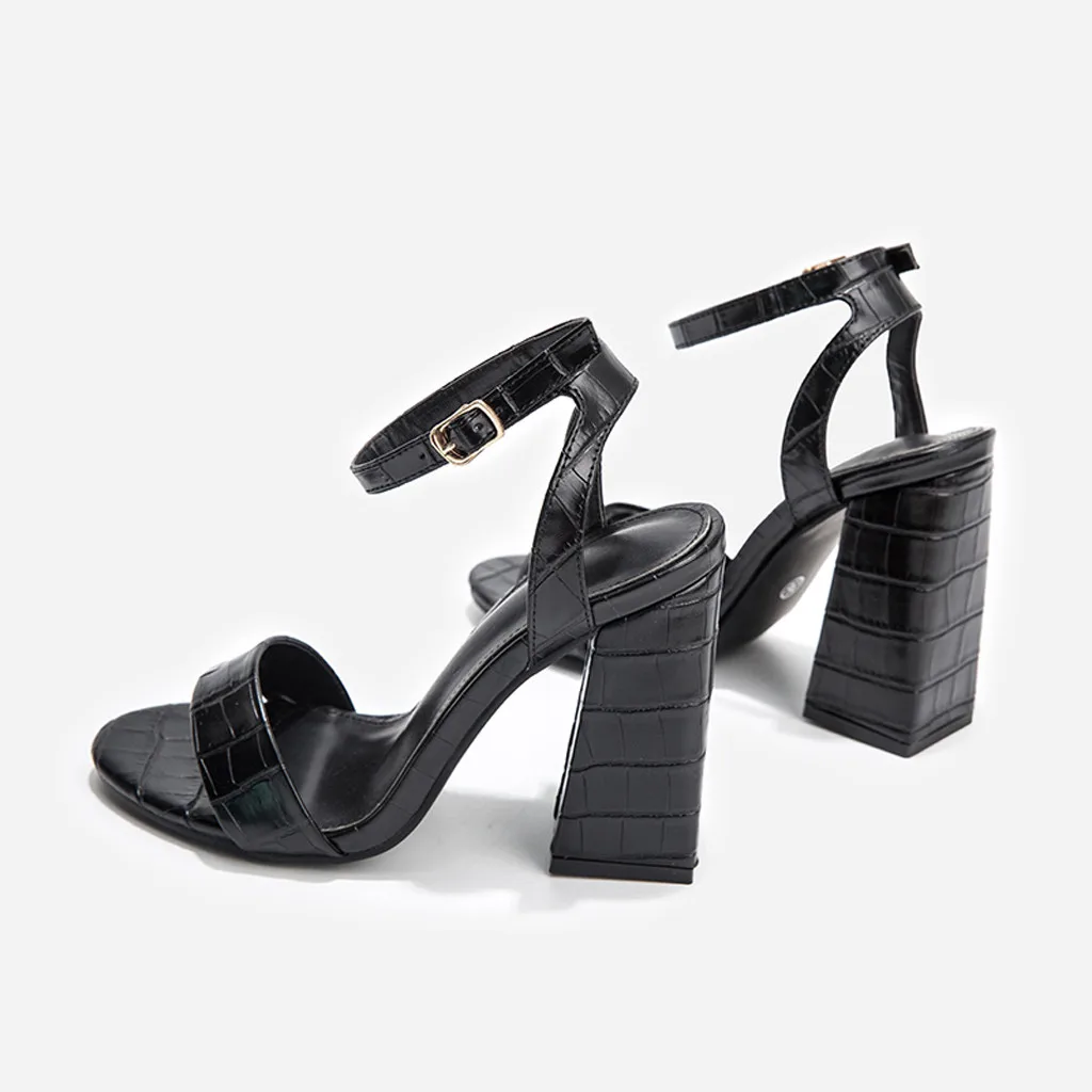 Women's Open Toe Shoes Belt Buckle Fashion High-Heel Shoes Summer Ladies Sandals woman sandals wedges sandalias mujer 2020#G10