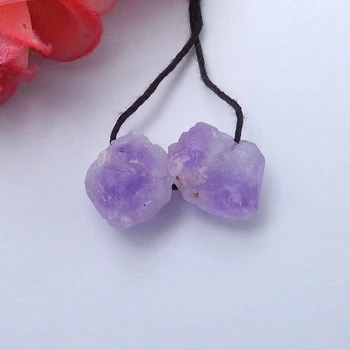 

Popular jewelry,Semiprecious Gems Amethyst Nugget Earrings Beads 16x14x10mm,4.4g