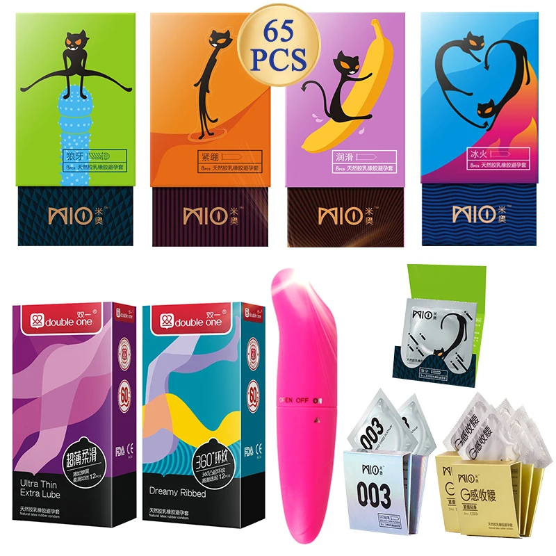 Мини вибратор и презервативы MIO Rabbit подарочный набор Стимулятор клитора точки G