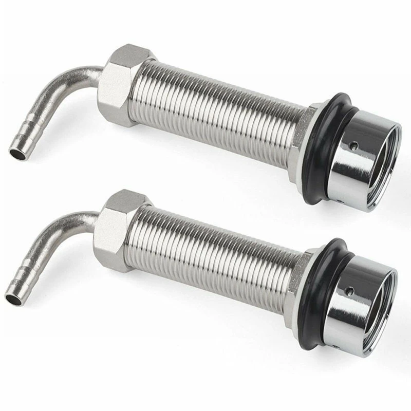 2X 92.5mm Stainless Steel Elbow Shank Beer Tap Draft Faucet Accessories with Diameter 8mm for Keg | Дом и сад