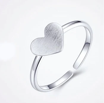 

Bohemian Vintage 925 Sterling Silver Love Heart Rings for Women Wedding Jewelry Adjustable Antique Rings Anillos