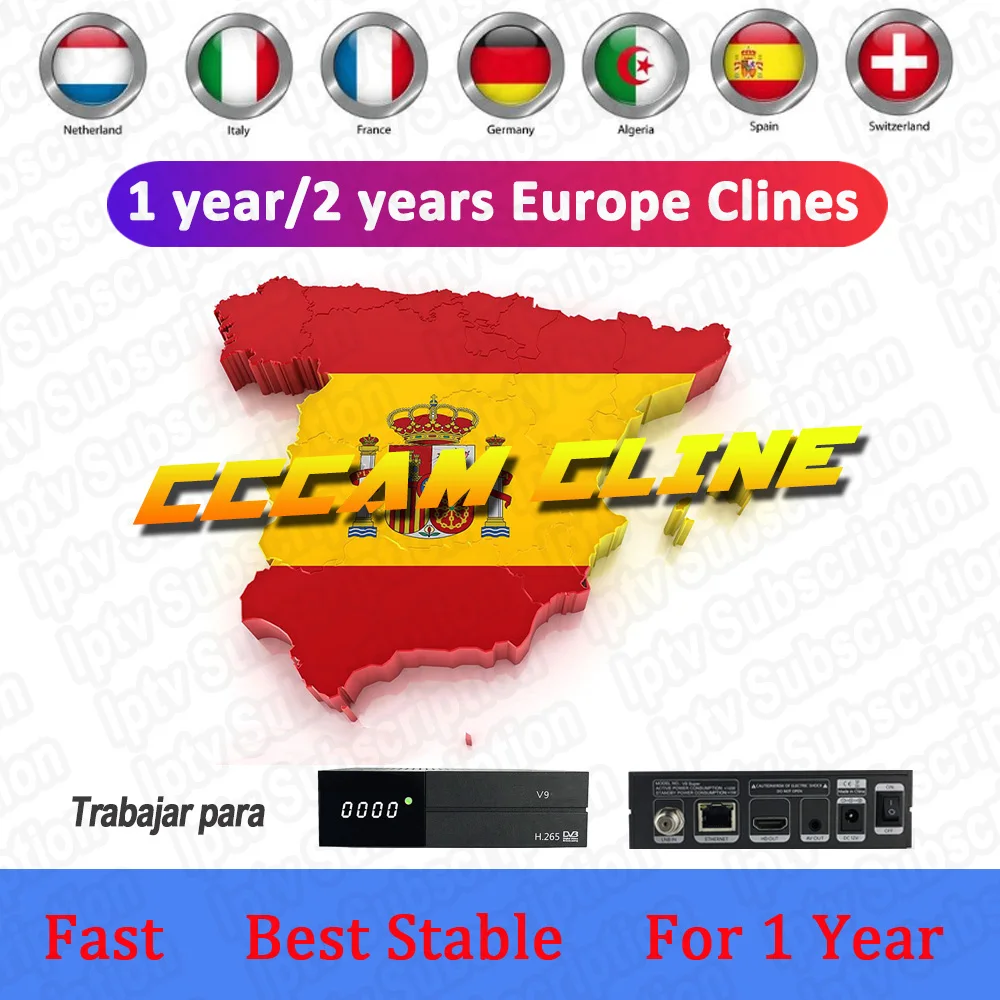 

DVB-S2 Receptor Cccam cline for 1 year Spain Oscam cline use for GT media V9 Super V8 Nova Satellite TV Receiver Europe channels