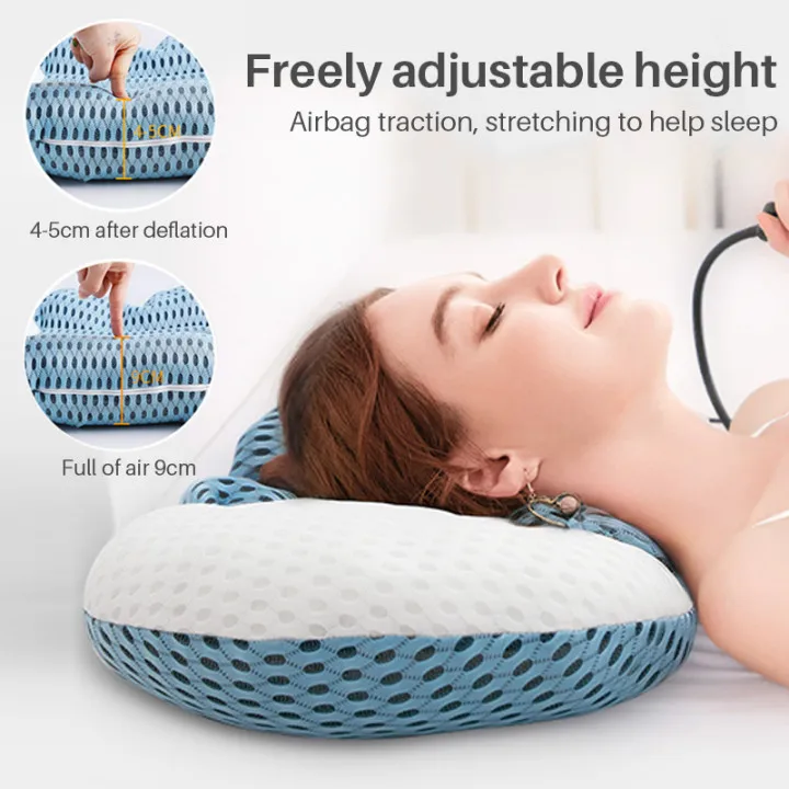 Jinkairui Neck Massage Pillow Electrical Cervical Traction Massager Wormwood Hot Compress Relief Back Shoulder Pain 8D Upgrade