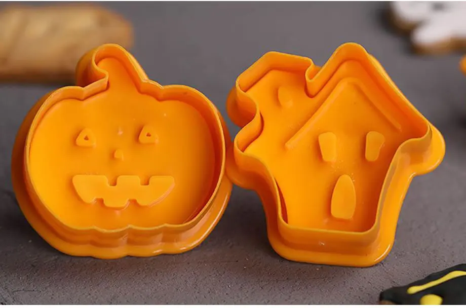 OBRKING 4 шт./компл. Хэллоуин для приготовления печенья Fondant(сахарная) печенье для выпечки тортов резец плунжера печенья прессформы Формы для выпечки поставки