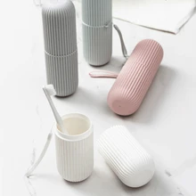 Креативный портативный держатель для зубной пасты и щетки Чехол нескользящая полоса герметичная коробка для хранения пластиковая пара аксессуары для ванной комнаты