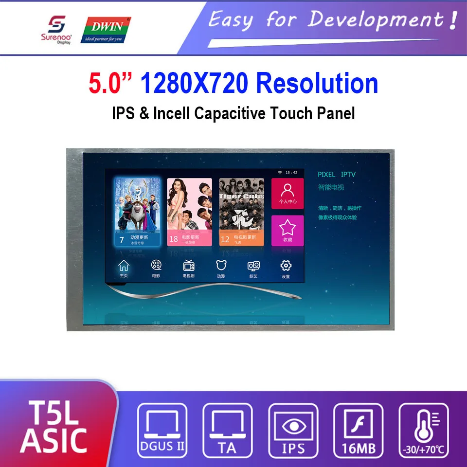 Интеллектуальный дисплей Dwin T5L HMI DMG12720T050_06WTC 5 0 &quotIPS 1280X720 ЖК модуль сенсорная