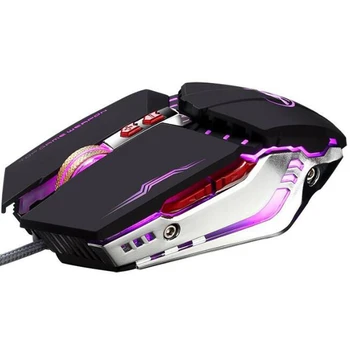 

HOT-WARWOLF Wired Gaming Mouse 8 Button Optical USB Computer Mouse Silent Mouse 4000 Dpi for PC