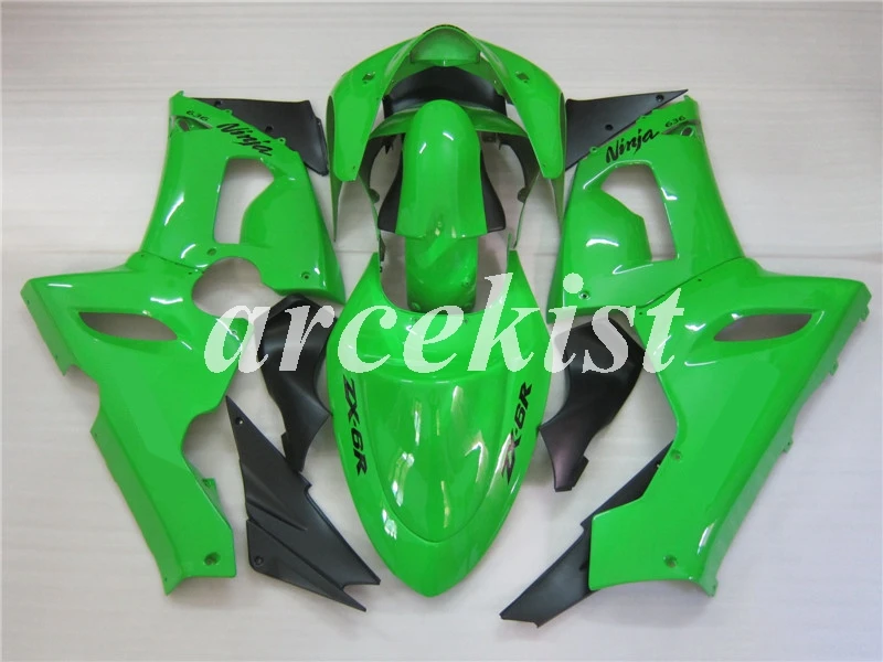 ABS полный обтекатель комплект подходит для Kawasaki ZX6R 2005 2006 Мотоцикл Обтекатели ZX-6R 05 06 ниндзя 636 Кузов Набор зеленый Яркий
