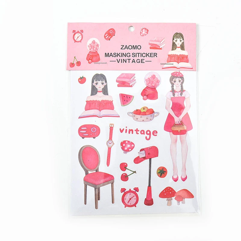 Kawaii клейкая наклейка s Скрапбукинг Милая мультяшная книга DIY bullet journal наклейка Дневник стикеры канцелярские принадлежности 06570 - Цвет: VINTAGE