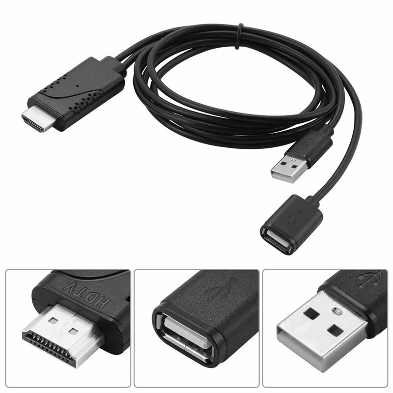 FULL-USB Женский к HDMI Мужской HDTV Кабель-адаптер для iPhone 11 8 7 7plus 6S 6plus