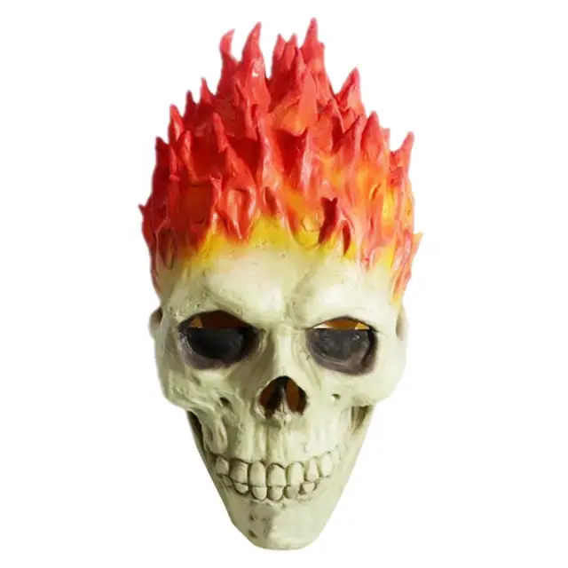 Halloween Horror Decoration Full Face Skull Mask/Helmet 2021 Creative Funny Unisex Adults Scary Flame Skeleton Masque Halloween 3