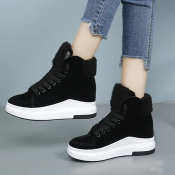 

Fashion High Top Sneakers Canvas Shoes Women Casual Shoes White Flat Female Basket Lace Up Solid Trainers