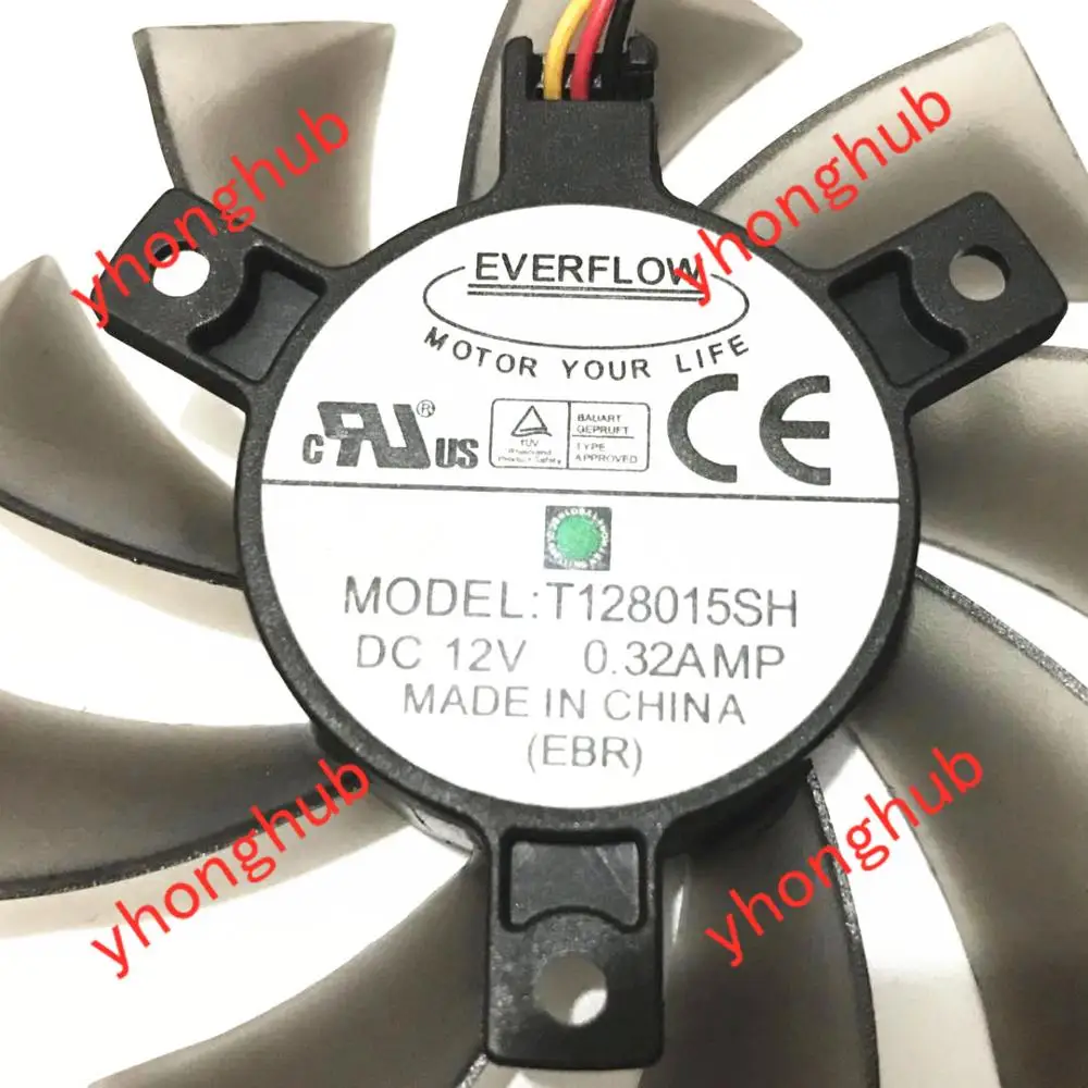 Everflow N240 N250 GTS240 250 GTS450 T128015SH Сервер охлаждающий вентилятор DC 12V 75X75X16mm 3 жильный|everflow