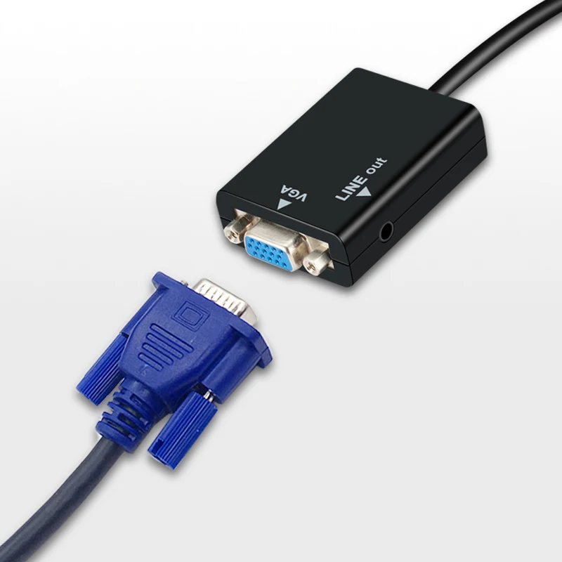 Мужчина VGA к HDMI Женский адаптер конвертер кабель с аудио Выход 1080P VGA HDMI адаптер