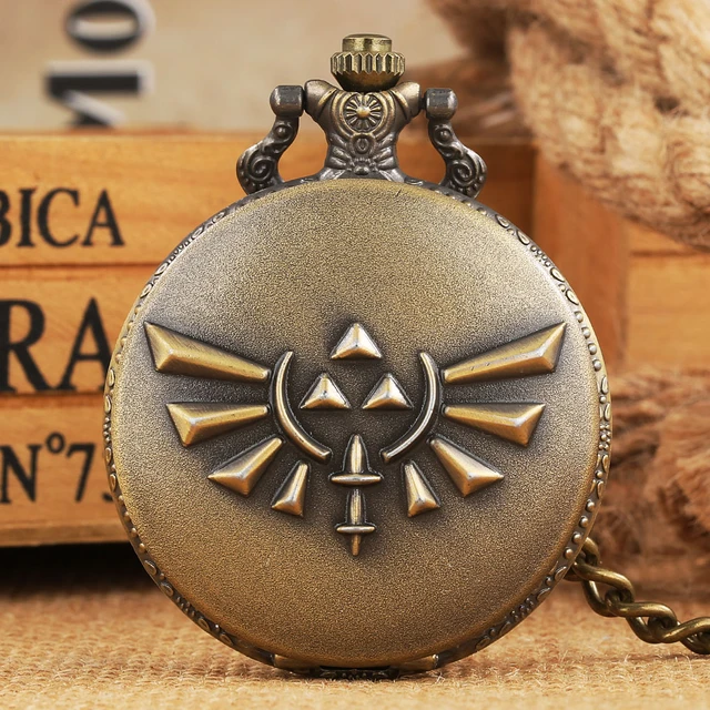 Reloj de bolsillo cuarzo de bronce clásico con cadena de bolsillo Retro, colgante antiguo, regalos para mujeres, niños _ - AliExpress Mobile