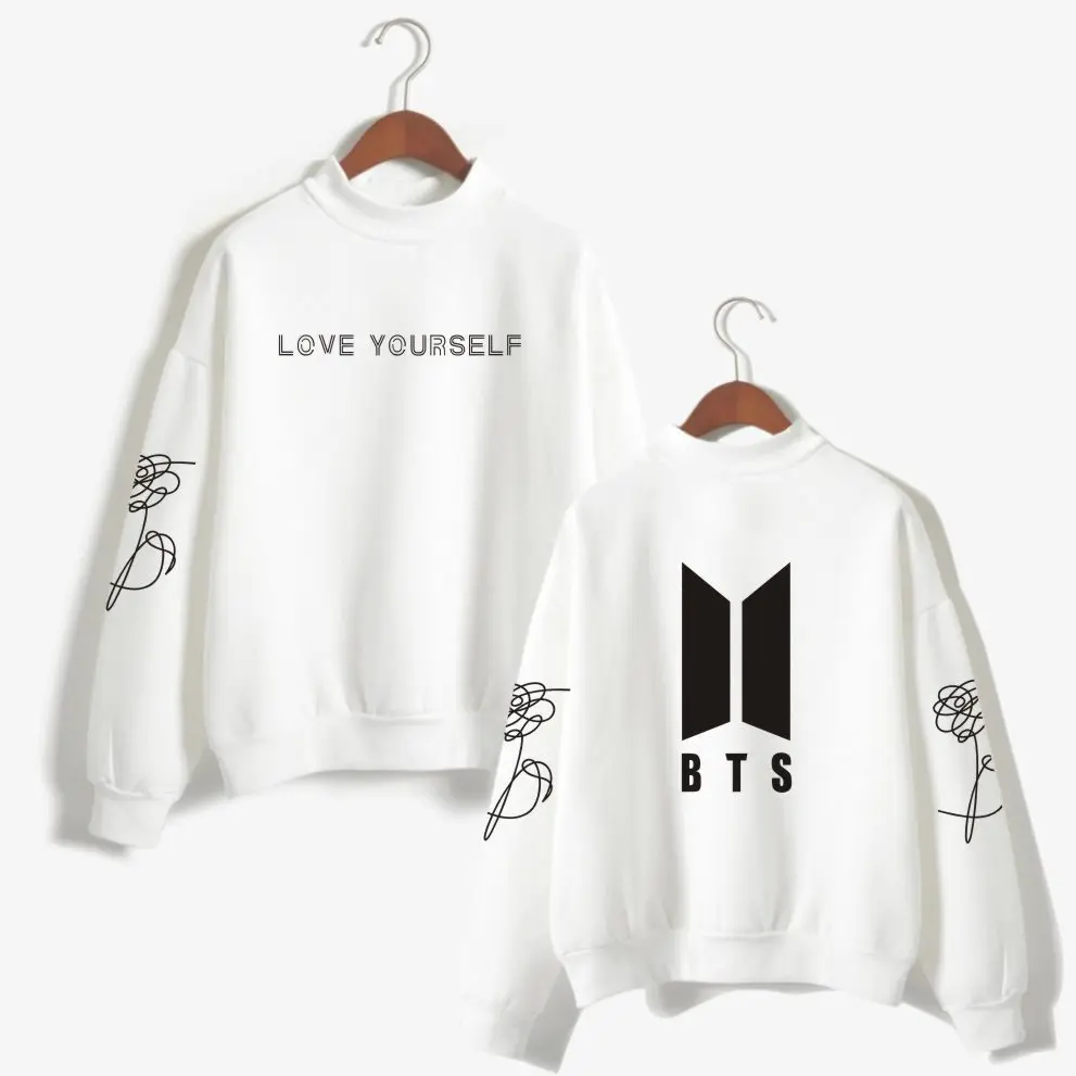 Чехол для мобильного телефона в стиле "BTS альбом LOVE Yourself с высоким воротником, толстовка с круглым вырезом зимние толстовки с капюшоном Для мужчин