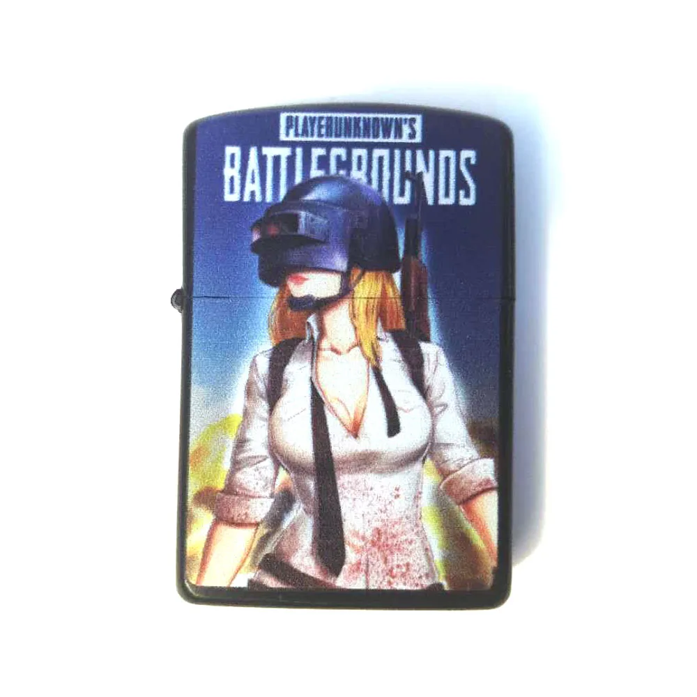 Новая зажигалка PUBG стильная ветрозащитная металлическая электронная заряжаемая через USB Одиночная дуга беспламенная зажигалка подарок для друга