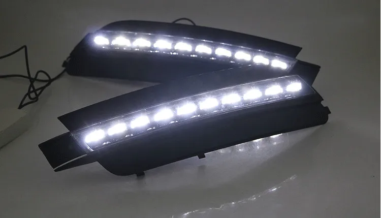 Qirun led drl дневные ходовые огни для Audi A6L 2012- с динамическим движущимся желтым поворотным сигналом