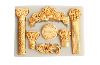 

European DIY Roman column turned sugar chocolate silica gel mold cake modeling decoration dry Perth baking mold