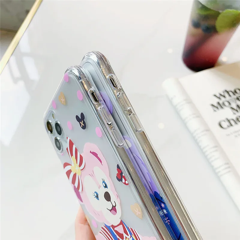 Милый чехол для телефона с мультяшным кроликом медведем для iphone 11 Pro Xs MAX XR X 7 8 plus, мягкий ТПУ+ жесткий прозрачный чехол-накладка