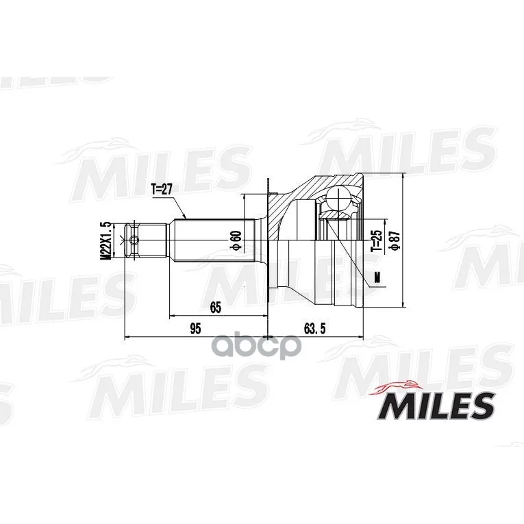 Шрус Hyundai Sonata Ef Iii-Iv 2.0 98-04 Нар. Miles Ga20172 Miles арт. GA20172