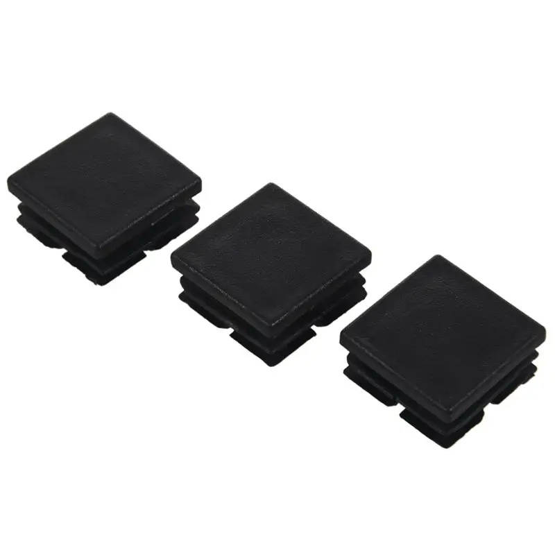 Square Table Chair Leg Tube Pipe Feet Insert Cap 25mmx25mm 20pcs Black Promotion | Мебель