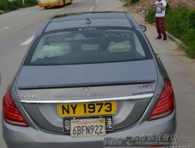 Для benz S class w222 спойлер- S65 Стиль углеродного волокна Материал спойлер на задний багажник, крыло S320 S400 S420 S450 S600