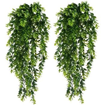 

2Pcs Artificial Trailing Plants Fake Hanging Plants Faux Foliage Greenery Plant for Garden Hanging Pot Basket Decor
