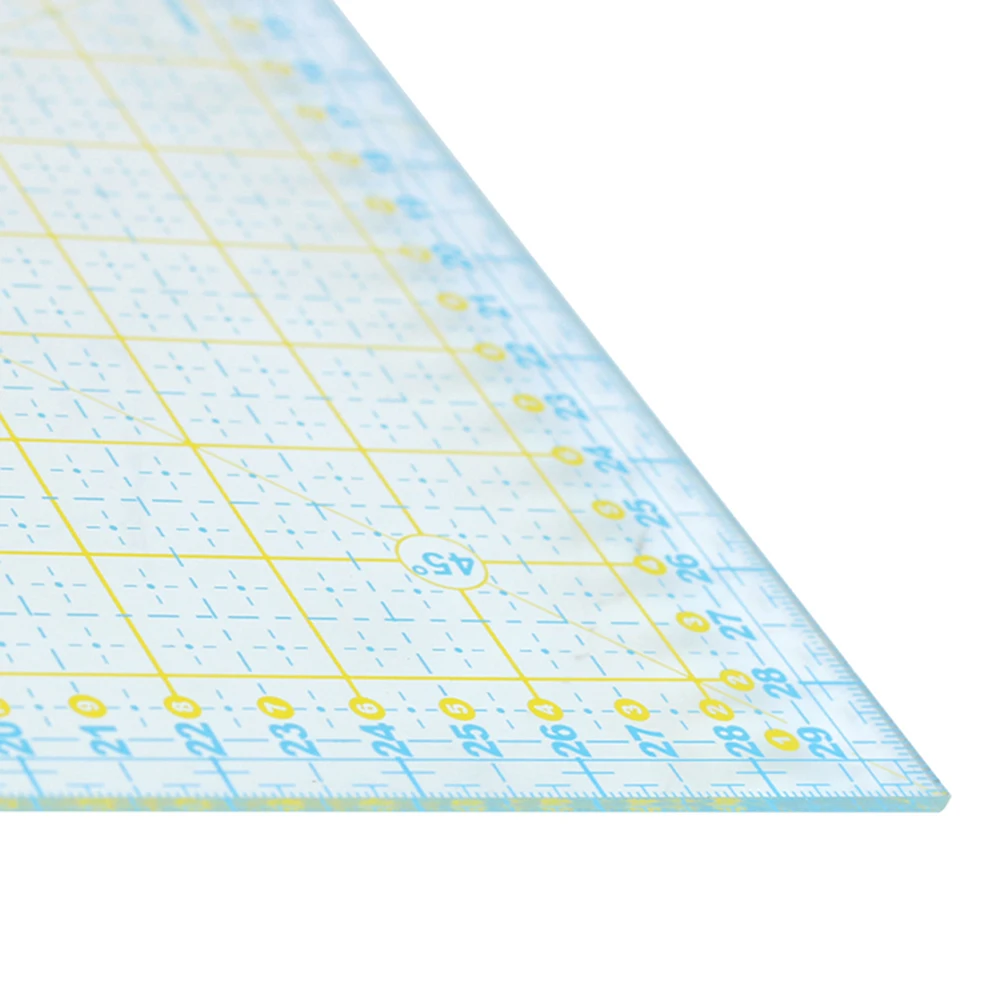 Cena 30*30CM 1 sztuk # M3030 quliting linijki (metryczne i imperialne) patchworkowa linijka wysokiej jakości materiał akrylowy przezroczysty linijka skala