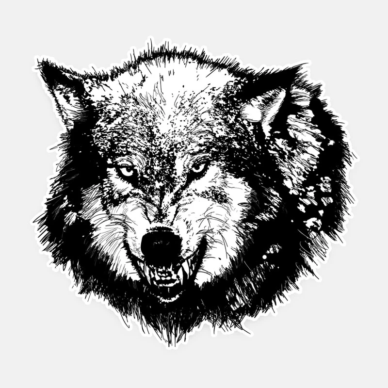 

Car Sticker: Hungry Wolf Blai Waterproof and Sunblock Personalized Creative Window Sticker: 16CM* 15.3cm