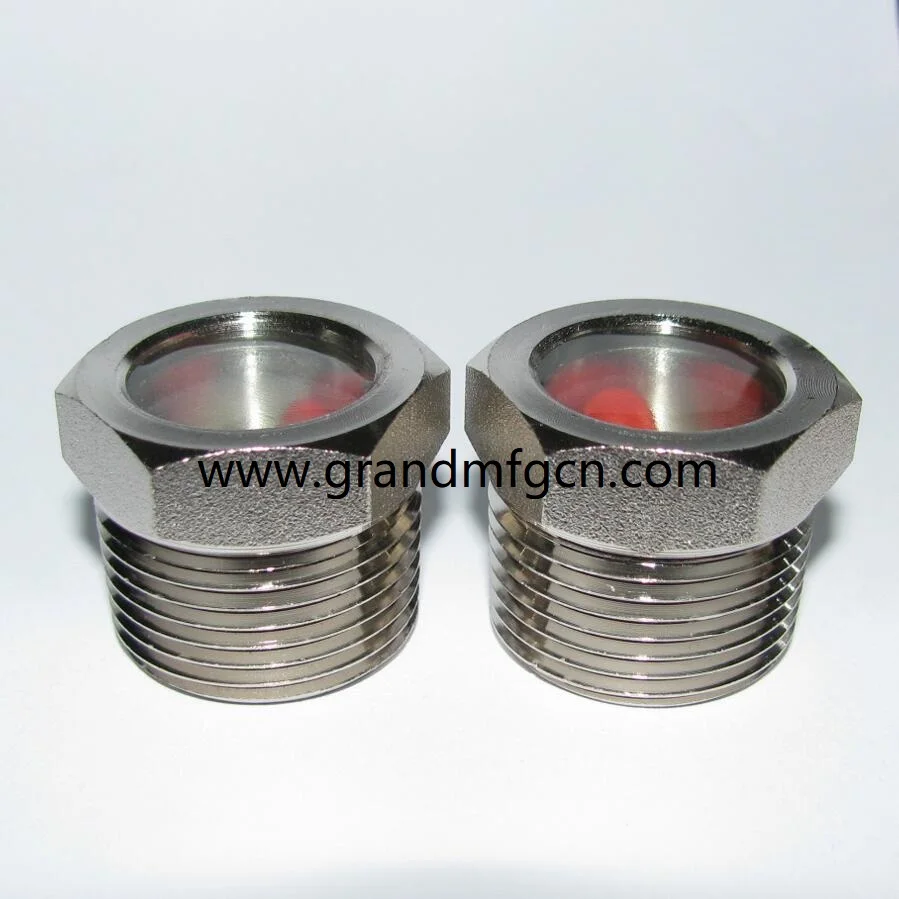NPT3/4" Pump Fused Oil Sight Glass With SS304 Stainless Steel Reflector & Foating Red Ball Steel Oil Level Sight Gauge Window