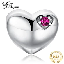 JewelryPalace навсегда нами СОЗДАН Ruby 925 пробы Серебряное сердце Шарм бисер приспосабливать Браслеты для Для женщин Fine Jewelry как best подарки