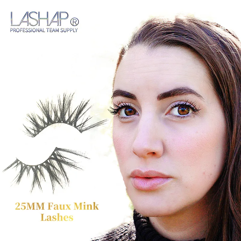 

LASHAP 25mm Lashes Dramatic Thick Long Handmade Extension Full Strip Lashes makeup Soft Light Weight Crisscross Strands Wispy