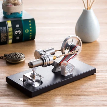 

DIY Hot Air Stirling Engine Motor Model DIY Kit with 4pcs Led Lights Electricity Generator Physics Educational Toy Creative Gift