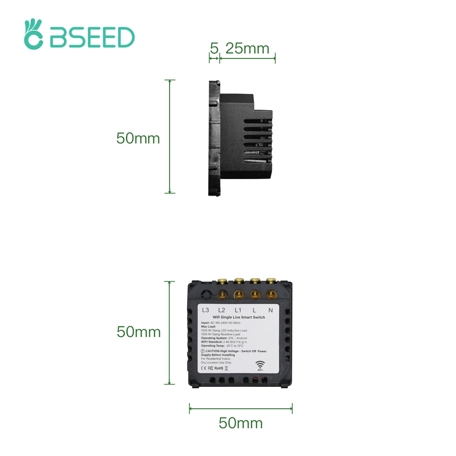 BSEED 단일 라이브 조명 스위치 기능 키, 와이파이 터치 스위치 부품, 구글 알렉사 무선 앱 제어, 중성선 없음, 12 갱, 3 갱