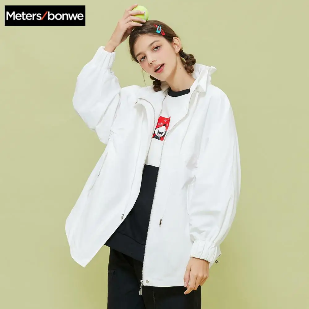 

Metersbonwe 2020 New Spring Fashion Stand collar Jackets Female Solid color Jackets Casual Lady Coat Handsome Loose Outwear