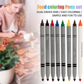 

2020 New Food Coloring Markers Multi-colors Food Writer Pen Fine-Tip Edible Markers for Fondants Biscuits Cakes Chocolate