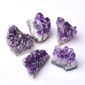 1PC Natural Amethyst Crystal Cluster Quartz Raw Crystals Healing Stone Decoration Ornament Purple Feng Shui Stone Ore Mineral 1