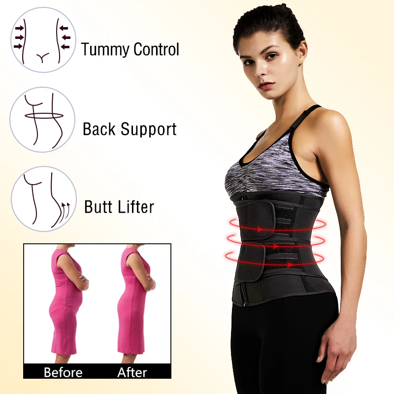 3 Belts Waist Trainer Corset Women Body Shaper Neoprene Sweat Slimming Belt Sheath Reducing Curve Waist Shapers Workout Trimmer tummy control shapewear