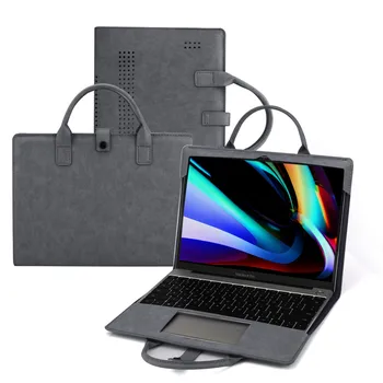 

For MacBook Pro 16 Inch Case PU Leather Multi-Functional Wrist Strap Portable Handbag Cover For MacBook Pro 16 Case Shockproof