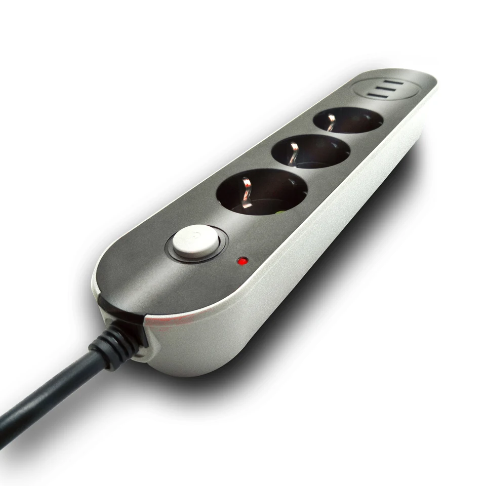 USB power Strip стабилизатор напряжения 3 розетка ЕС с 3 usb-портами для зарядки и 2 м/6,5 фута удлинитель для камеры телефона