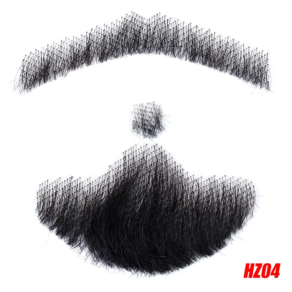 MSTN бразильские кружевные невидимые поддельные бороды SalonChat кружева борода для мужчин человеческие волосы ручной работы усы remy волосы Косплей швейцарские