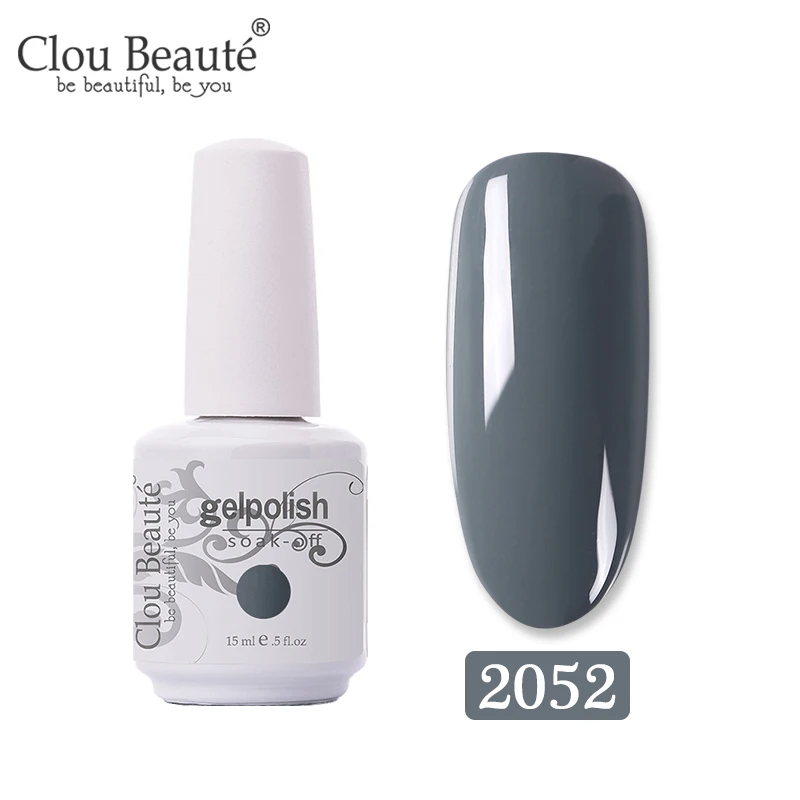 Clou Beaute 15 мл Гель-лак для ногтей 131 чистые Зимние Цвета Длительный Гибридный гвоздь Гель-лак Hybird дизайн праймер для ногтей - Цвет: 2052