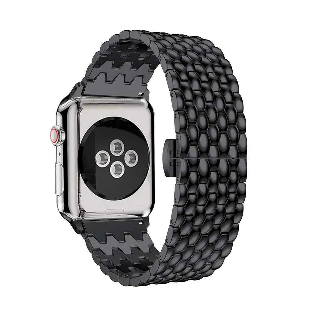 Сменный ремешок из нержавеющей стали для Apple Watch, ремешок 40 мм, 44 мм, серия 5, 4 звенья, браслет для Apple Watch, ремешок 38 мм, 42 мм