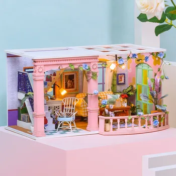 

DIY Wooden Dollhouse 3 Floor Dream Loft House Architecture Mininatures with Furniture Toys for Children Friend Birthday Gift