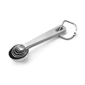 

6pcs/set Stainless Steel Measuring Spoon Baking Tea 430 Stainless Teaspoons Kichen Steel Tool Measure Coffee J5K7