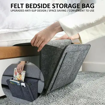 

Hanging Bags Bedside Caddy Bedside Felt Storage Organizer With Pockets For Phone Magazines Tablet Remotes Book Glasses