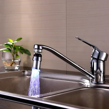 

Luminous Light-up LED Water Faucet Shower Tap Basin Water Nozzle Bathroom Kitchen Heater Faucets thermostat Led Faucet Aerator s