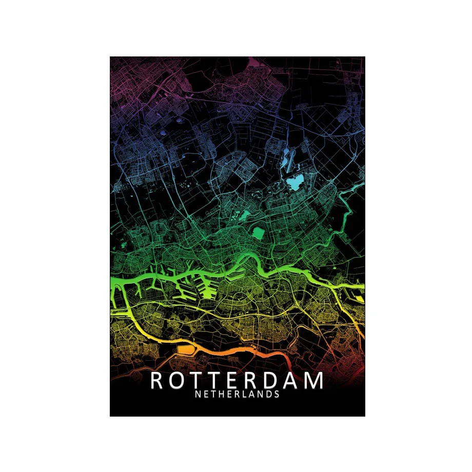 5D DIY Diamond Painting Netherlands Breda Rotterdam Tilburg Eindhoven Amsterdam-Rainbow City Map Art Wall Decor Map Painting - Цвет: Синий